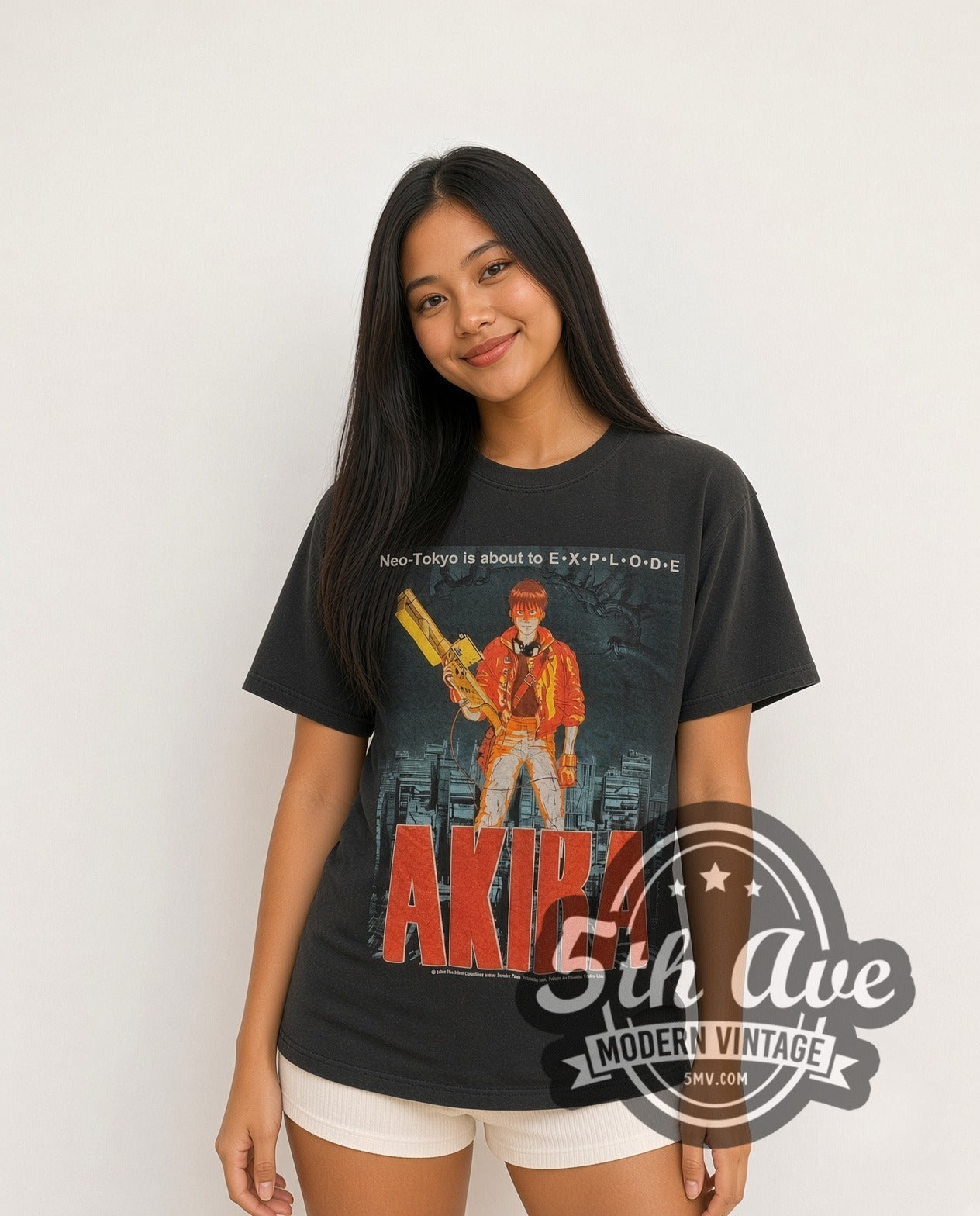 Akira Neo-Tokyo Is About to Explode Black Vintage Anime Tee