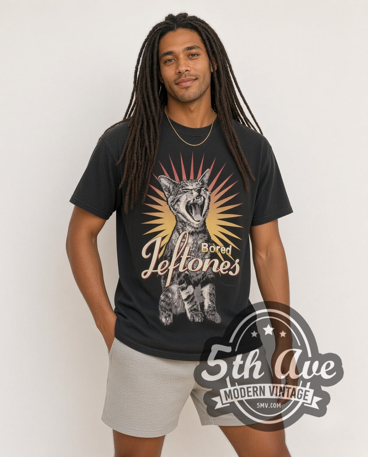 Model wearing the Deftones Feeling Bored vintage band t-shirt