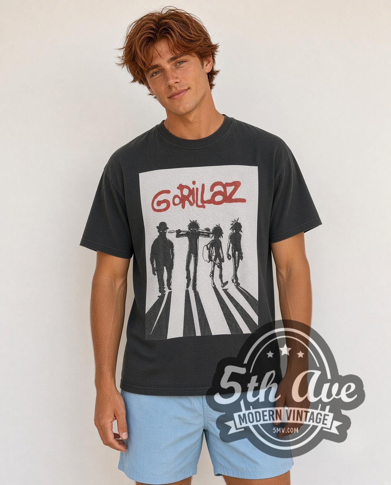 Gorillaz Abbey Road Walking Silhouettes Vintage Band T-Shirt