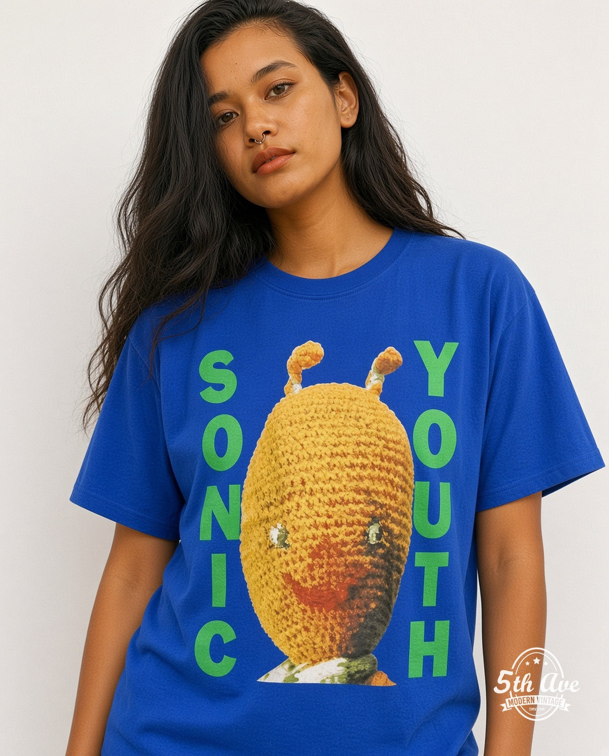 Model wearing the Sonic Youth Dirty vintage band t-shirt