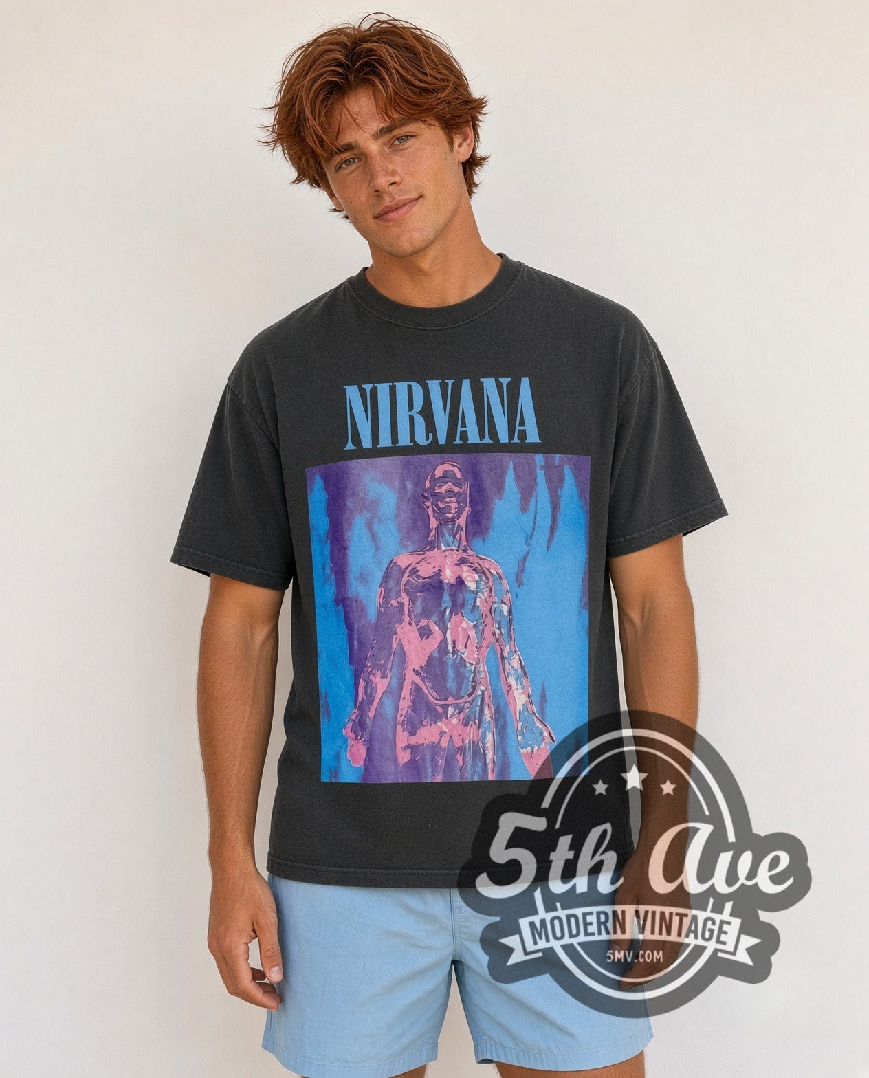 Nirvana Sliver Anatomical Figure Charcoal Tee