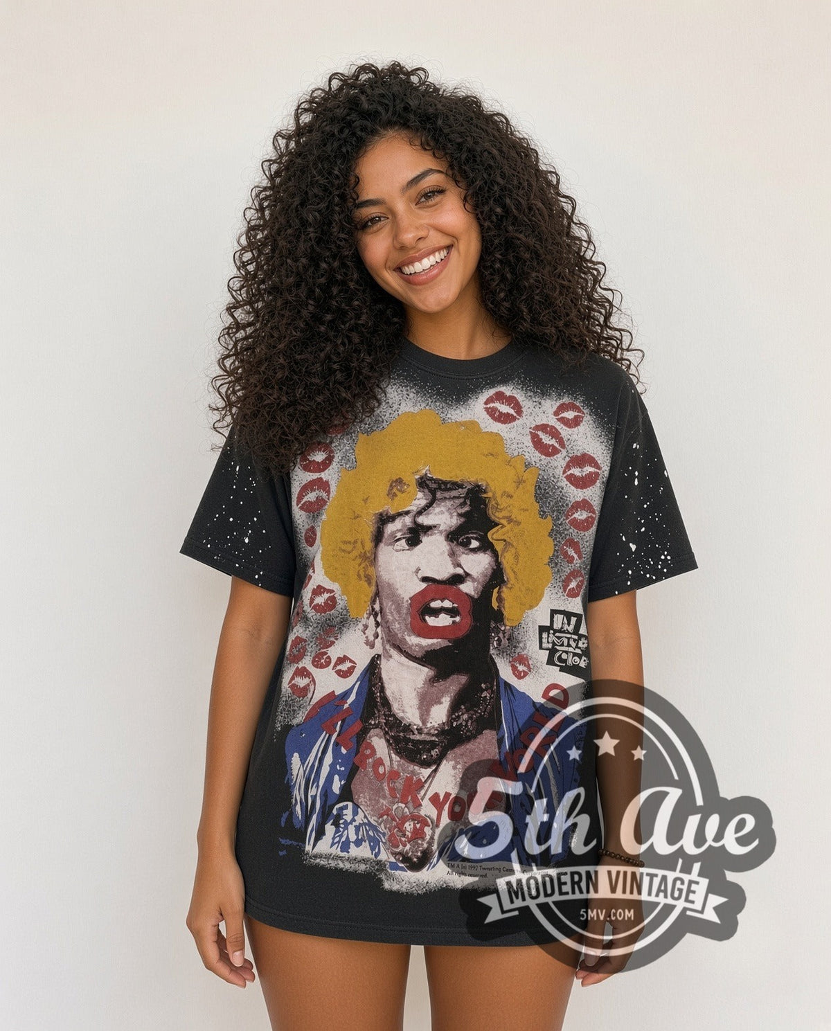 Model wearing the In Living Color Mosquitohead vintage movie t-shirt