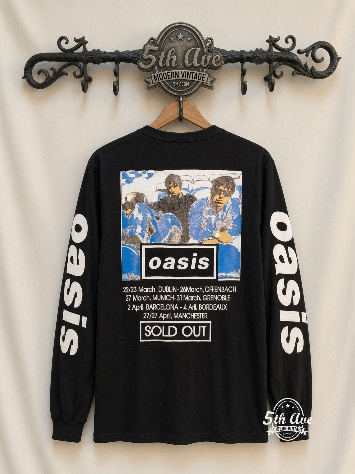 ETS LS 20 Oasis Morning Glory Tour long sleeve vintage tee on rack, back