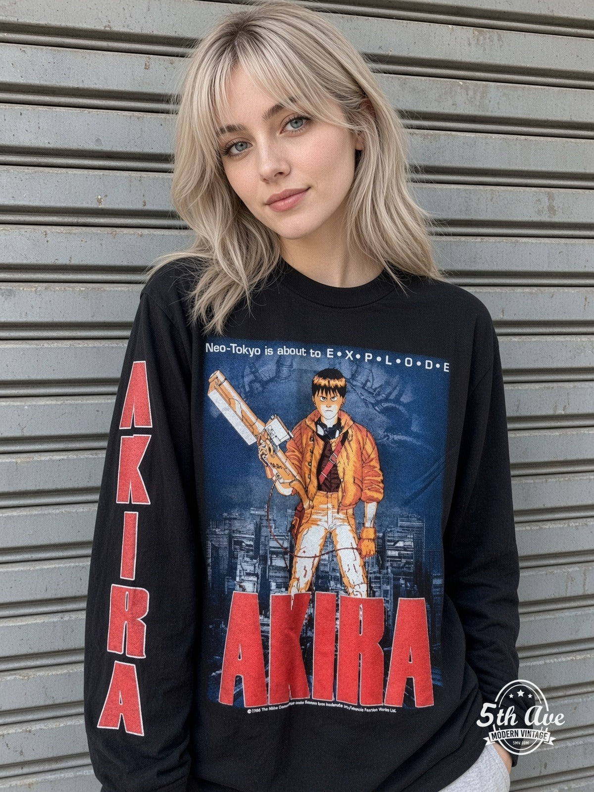 ETS LS 36 Akira Kaneda long sleeve vintage tee worn by a model