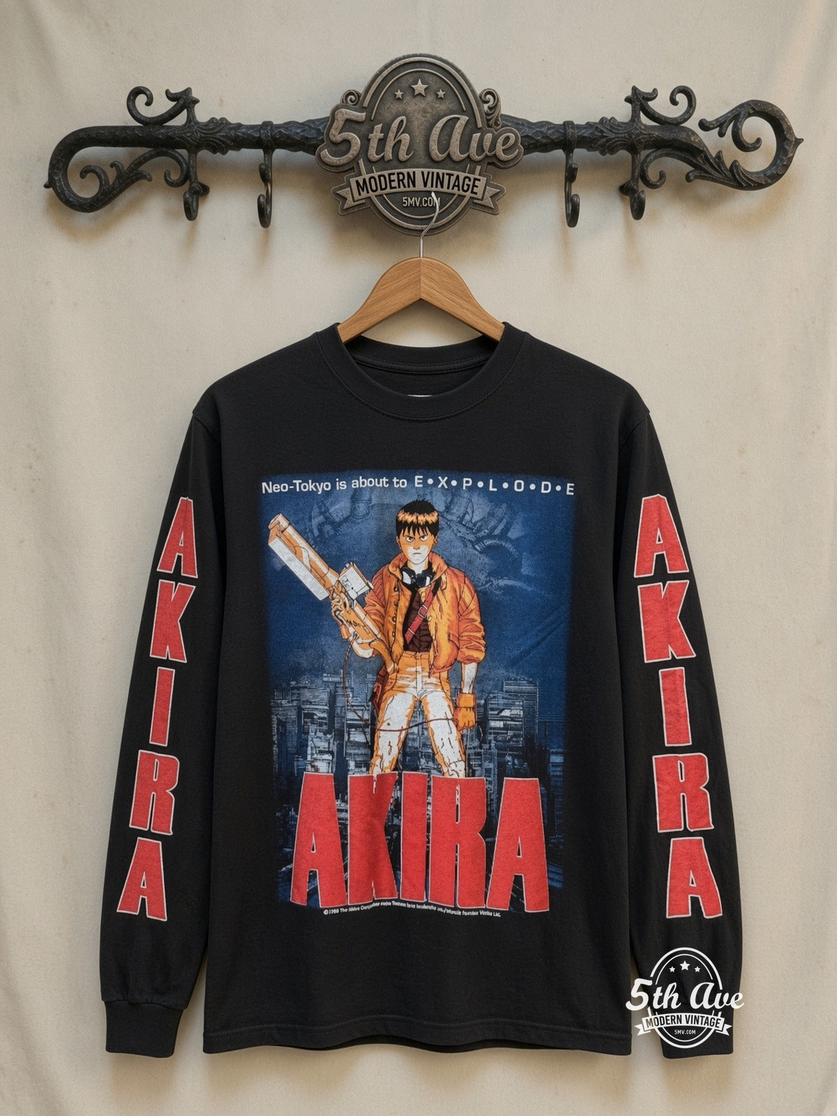 ETS LS 36 Akira Kaneda long sleeve vintage tee on rack, front