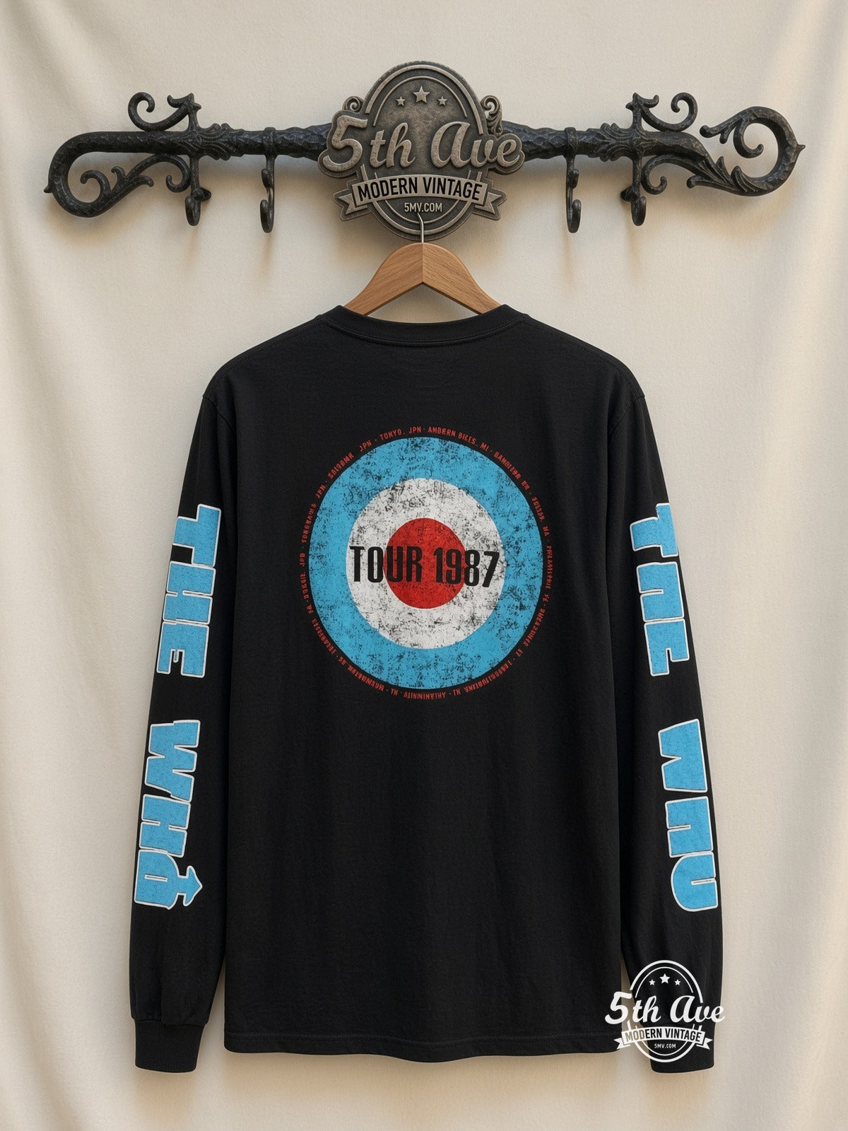 ETS LS 40 The Who Target Logo long sleeve vintage tee on rack, back