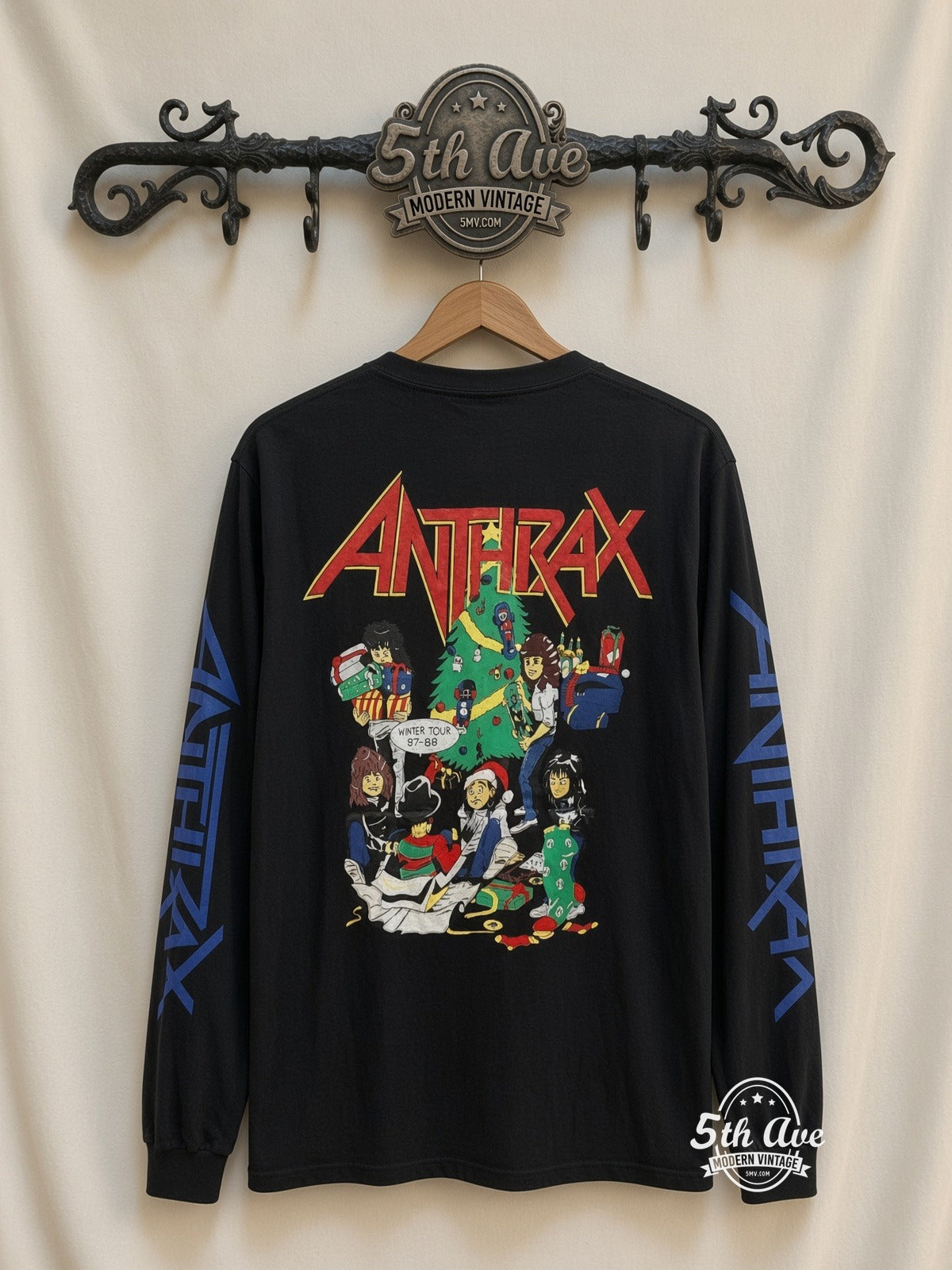 ETS LS 41 Anthrax L'Amour Cartoon long sleeve vintage tee on rack, back