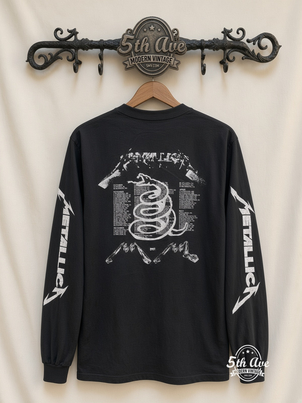 ETS LS 49 Metallica Four Faces long sleeve vintage tee on rack, back