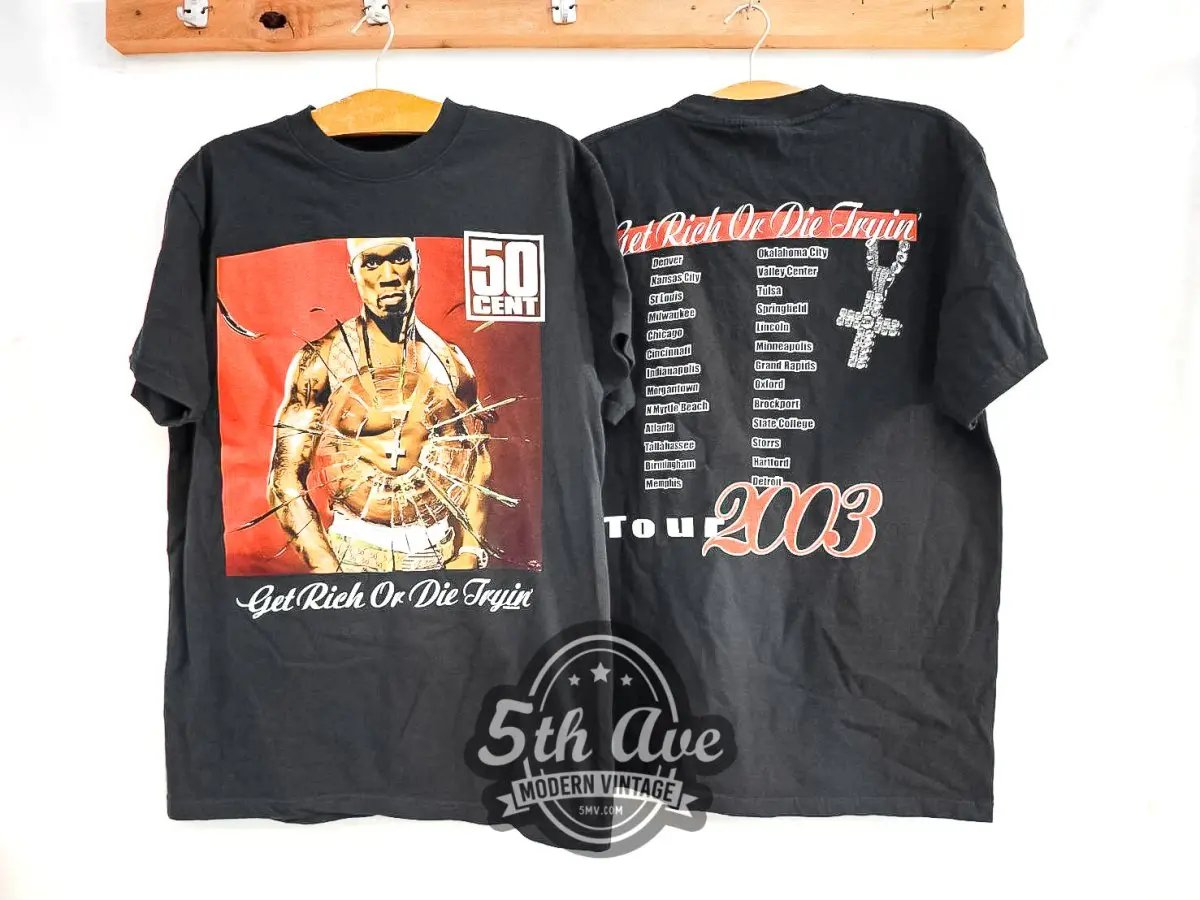 50 Cent Get Rich or Die Tryin' The Final Lap Tour 2003 - Vintage Reprint Band T-Shirt - Vintage Band Shirts