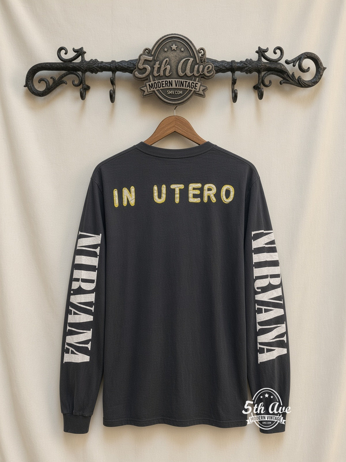 ETS LS 52 Nirvana In Utero Angel long sleeve vintage tee on rack, back