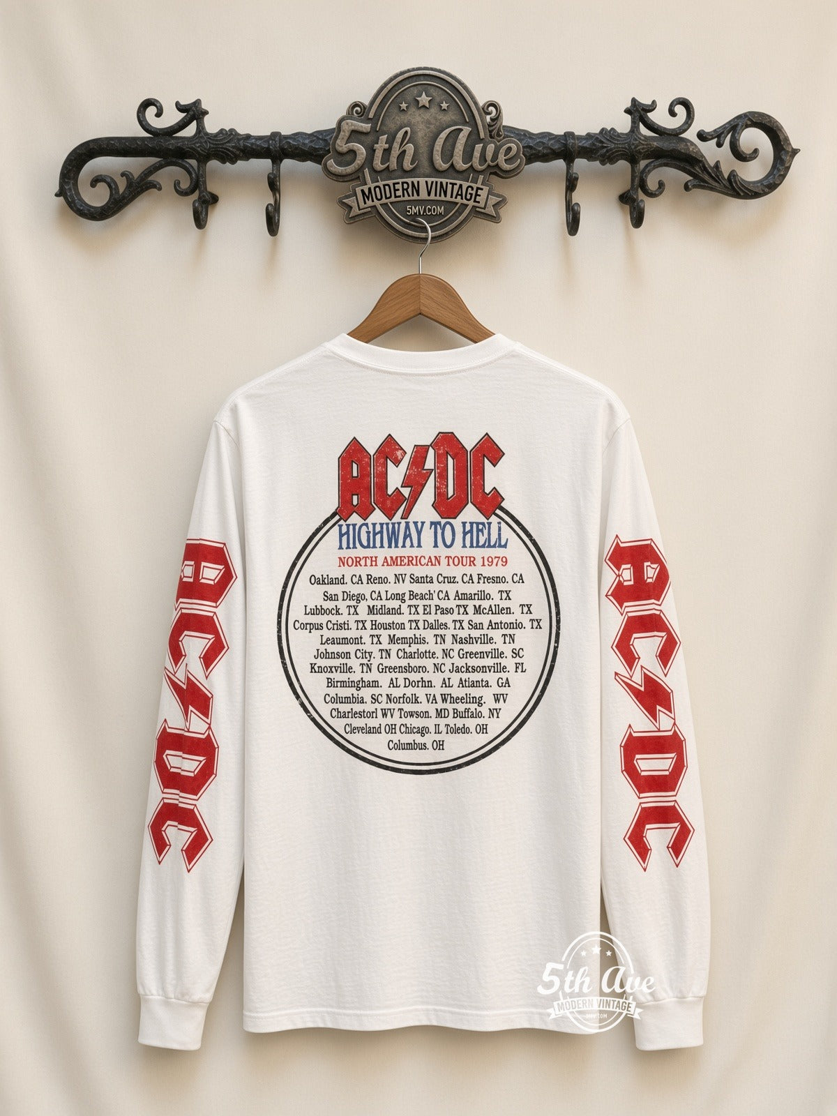 ETS LS 63 AC/DC Highway to Hell long sleeve vintage tee on rack, back