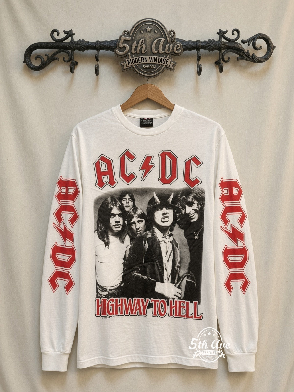 ETS LS 63 AC/DC Highway to Hell long sleeve vintage tee on rack, front