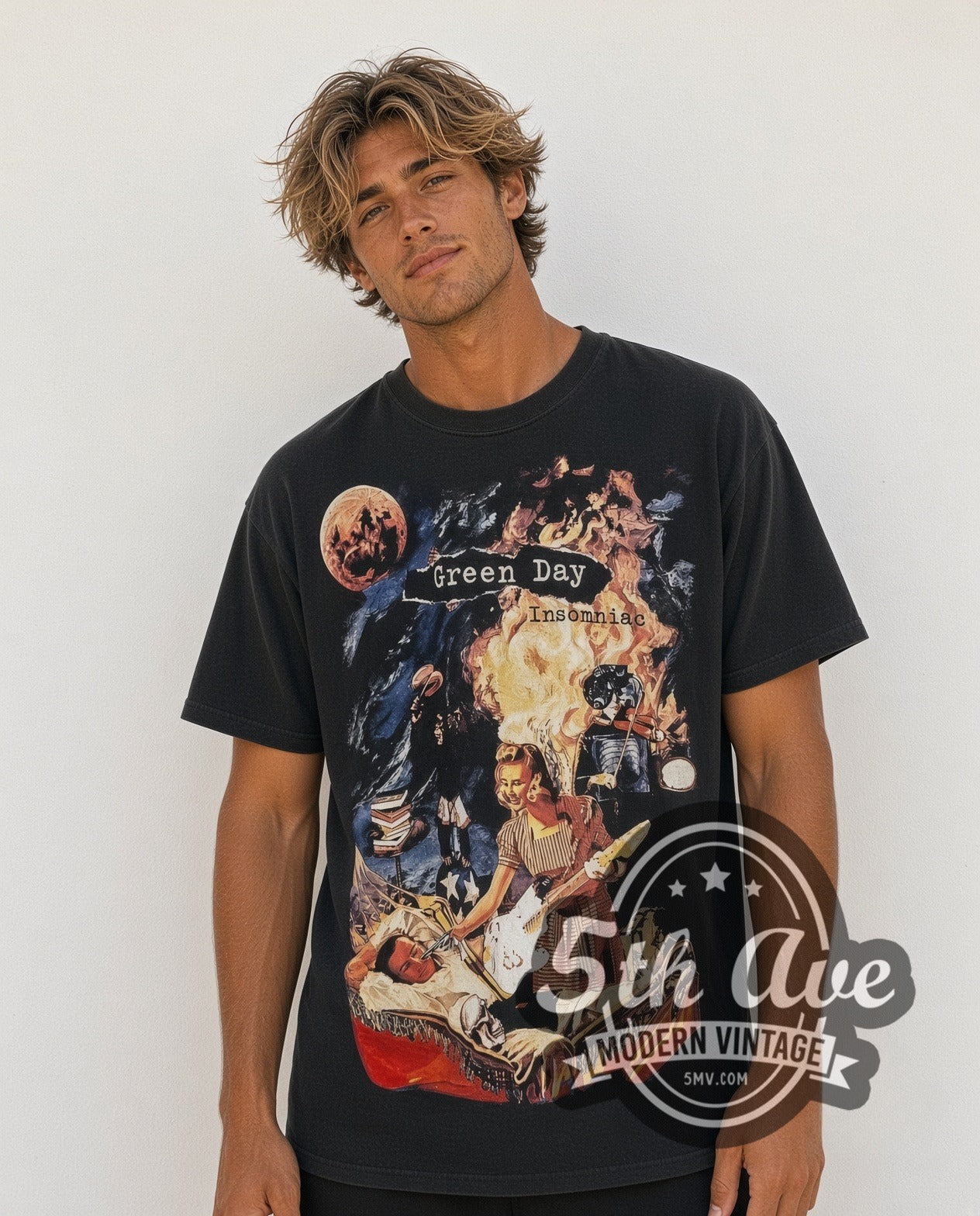 Green Day Insomniac All Over Print Vintage Band T-Shirt