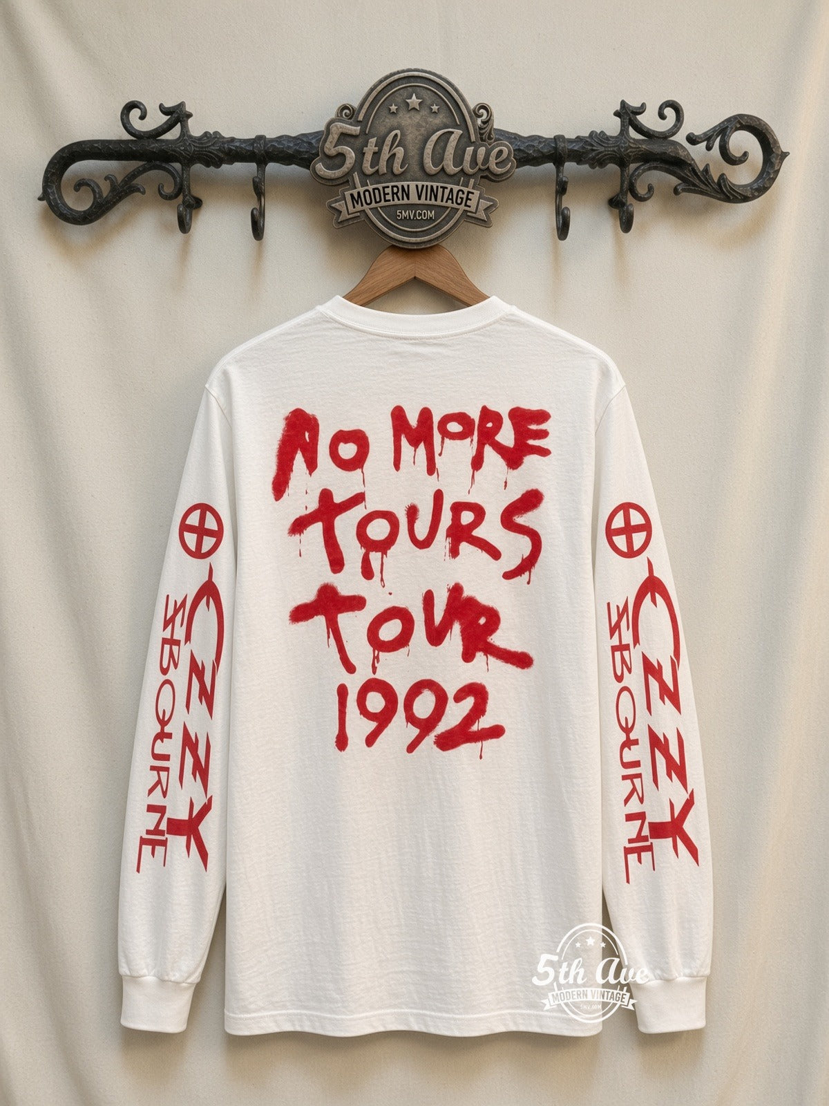 ETS LS 77 Ozzy Osbourne On the Toilet long sleeve vintage tee on rack, back