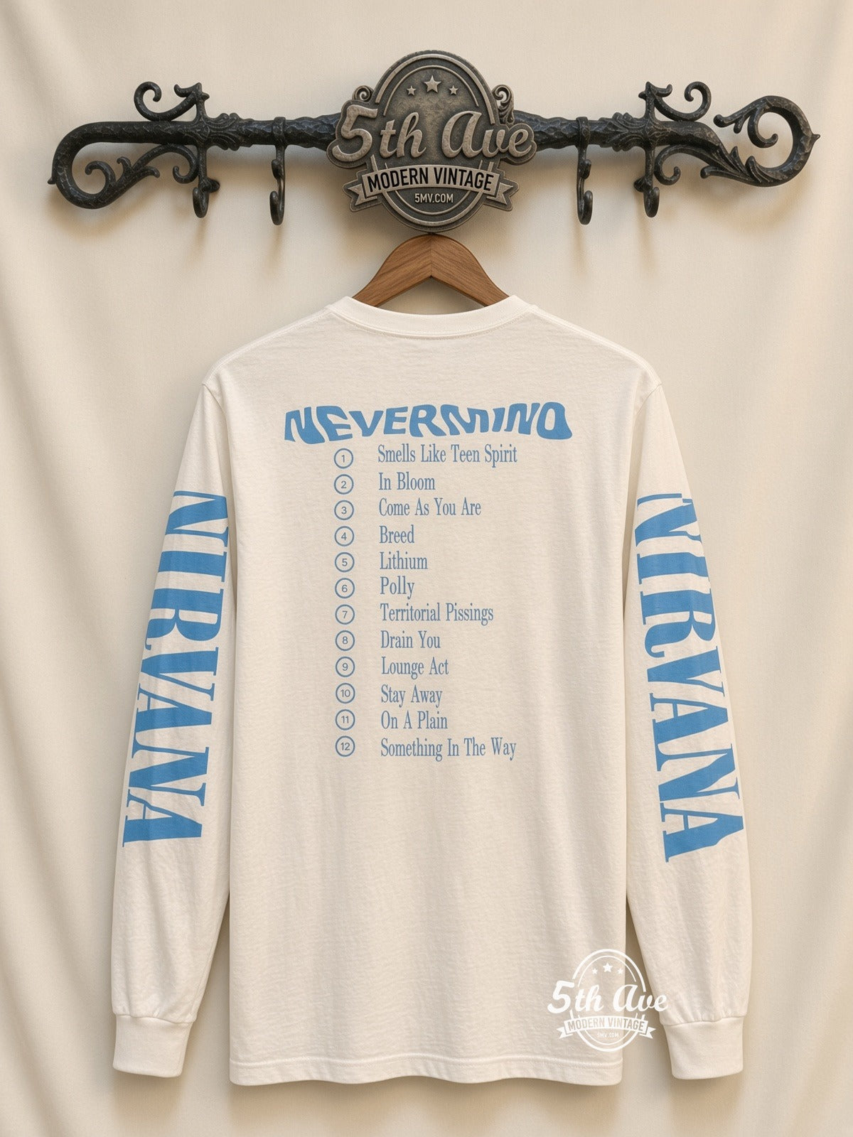 ETS LS 79 Nirvana Nevermind long sleeve vintage tee on rack, back