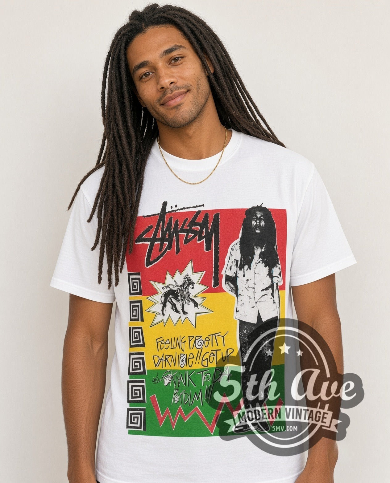 Bob Marley X Stüssy White Vintage Band T-Shirt | 5MV