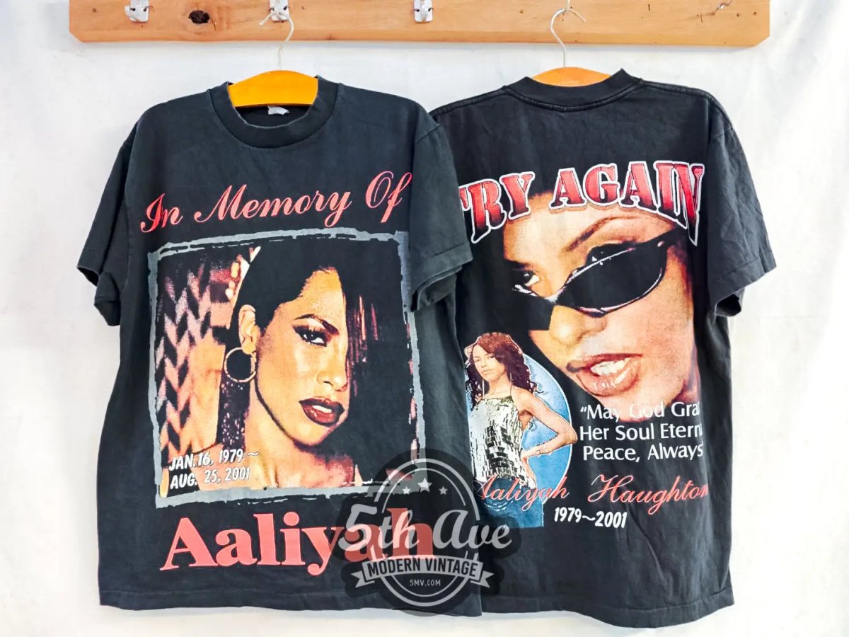 Aaliyah 'Try Again' - New Vintage Band T shirt - Vintage Band Shirts