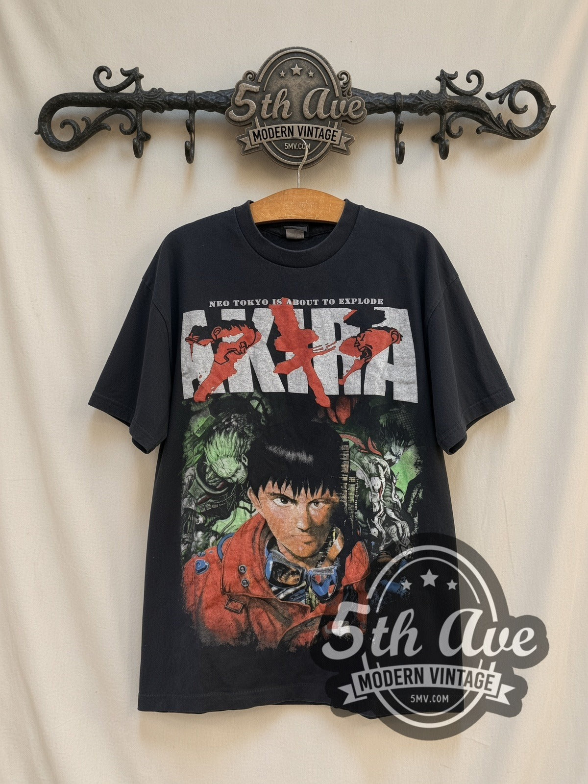 Akira Neo-Tokyo Is About to Explode Black Vintage Anime Tee