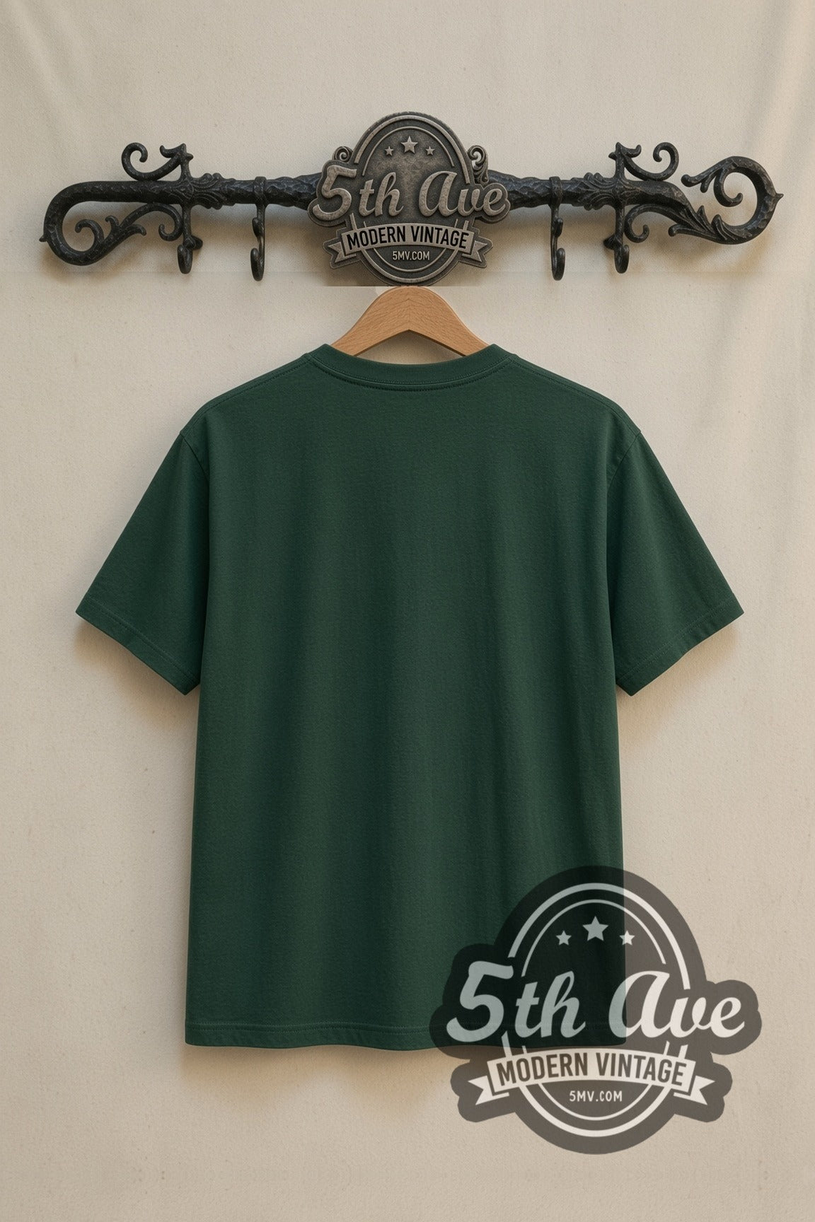 Akira Tetsuo Front Overprint vintage anime t-shirt in dark green on the 5MV rack, back view: plain green back