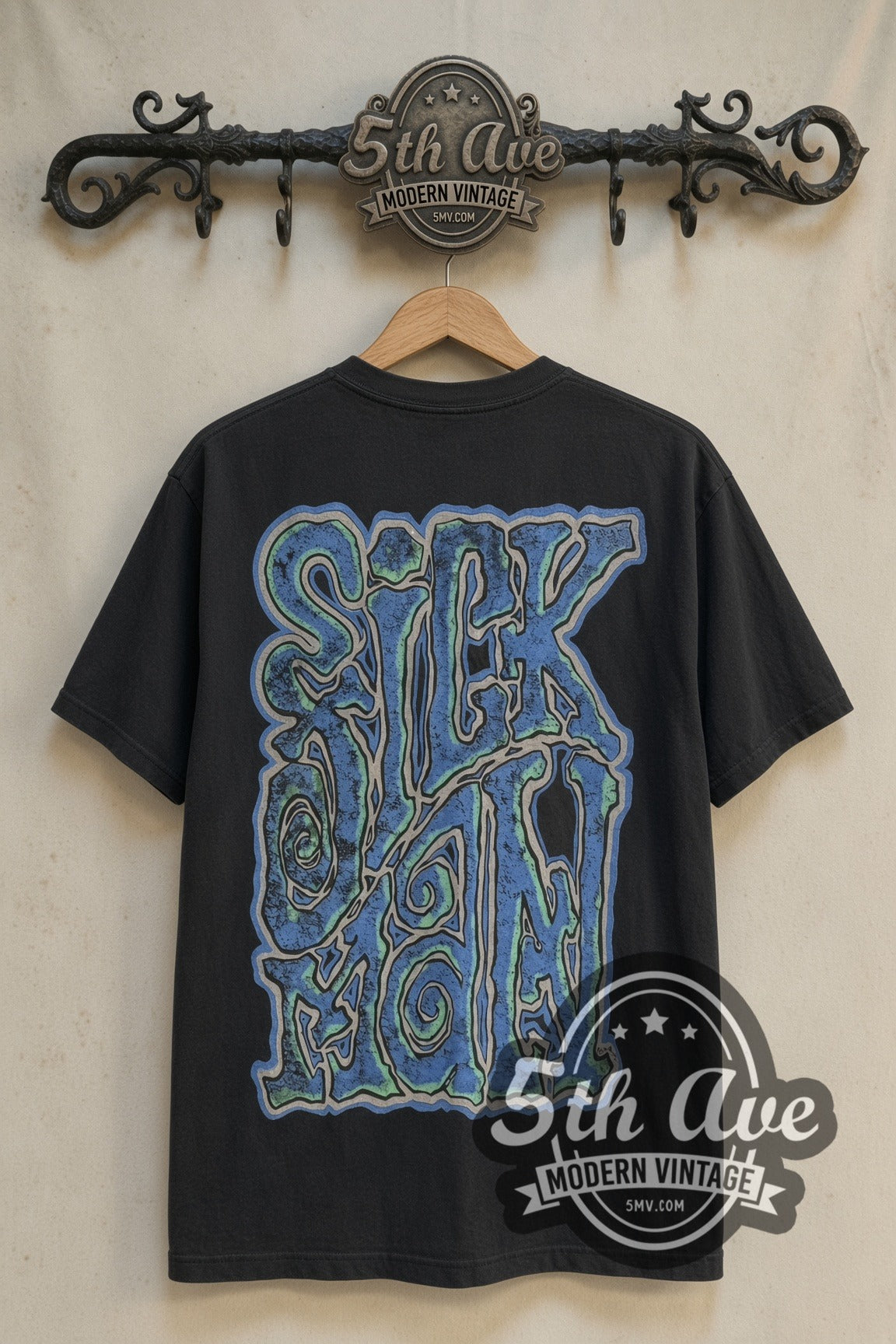 Back print of Alice in Chains Sickman Psychedelic Logo tee on 5th Ave rack