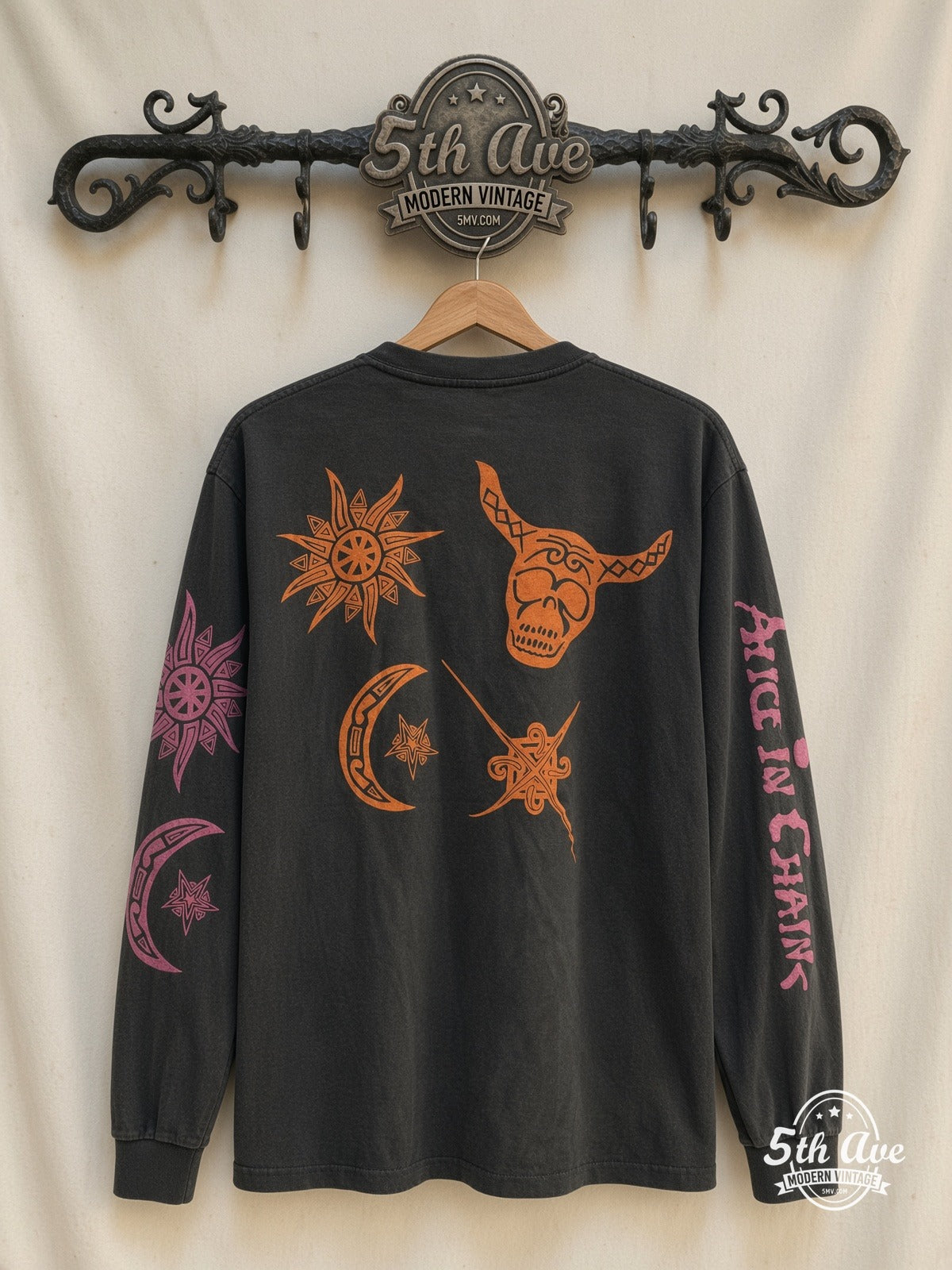 Alice in Chains Skeleton Anatomy vintage t-shirt back on rack
