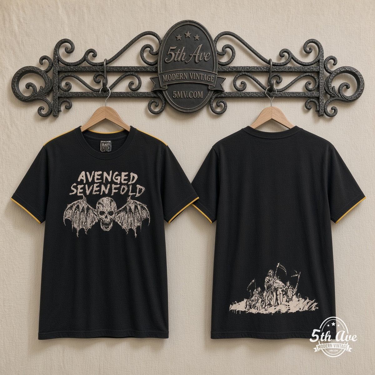 Avenged Sevenfold Deathbat vintage band t-shirt on rack