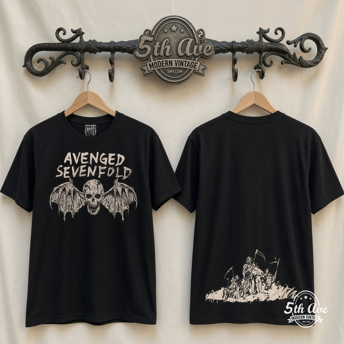 Avenged Sevenfold Deathbat vintage band t-shirt on rack