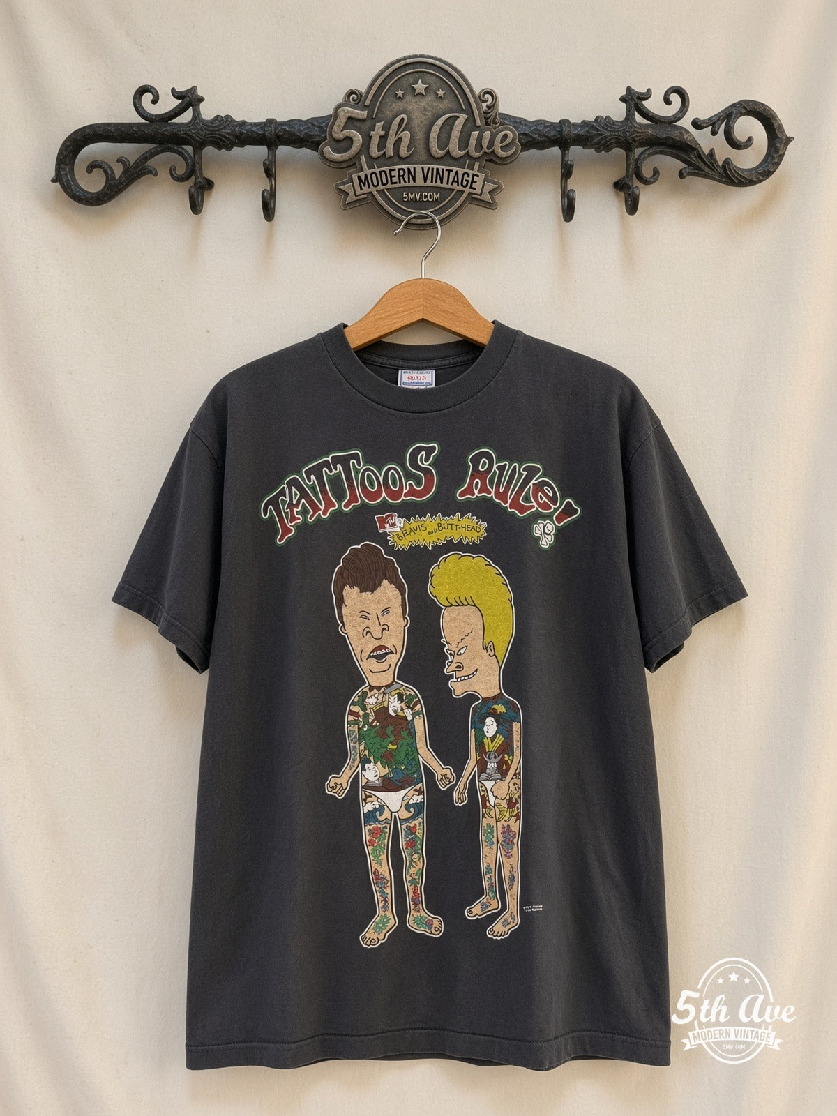 Beavis and Butt-Head Tattoos Rule MTV vintage t-shirt on rack