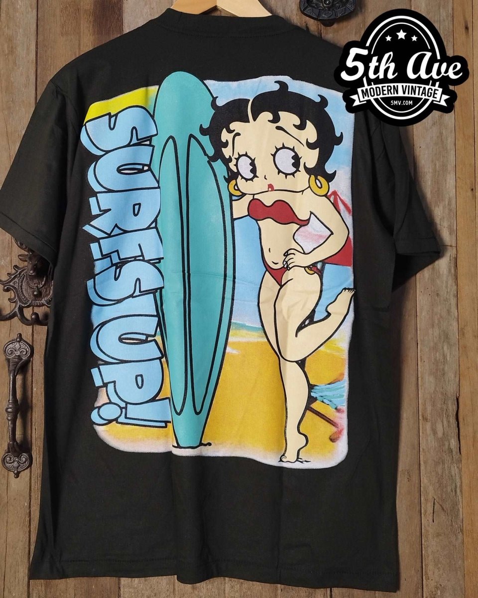 Betty Boop Boop Surf Aloha Friday - AOP all over print New Vintage Animation T shirt - Vintage Band Shirts