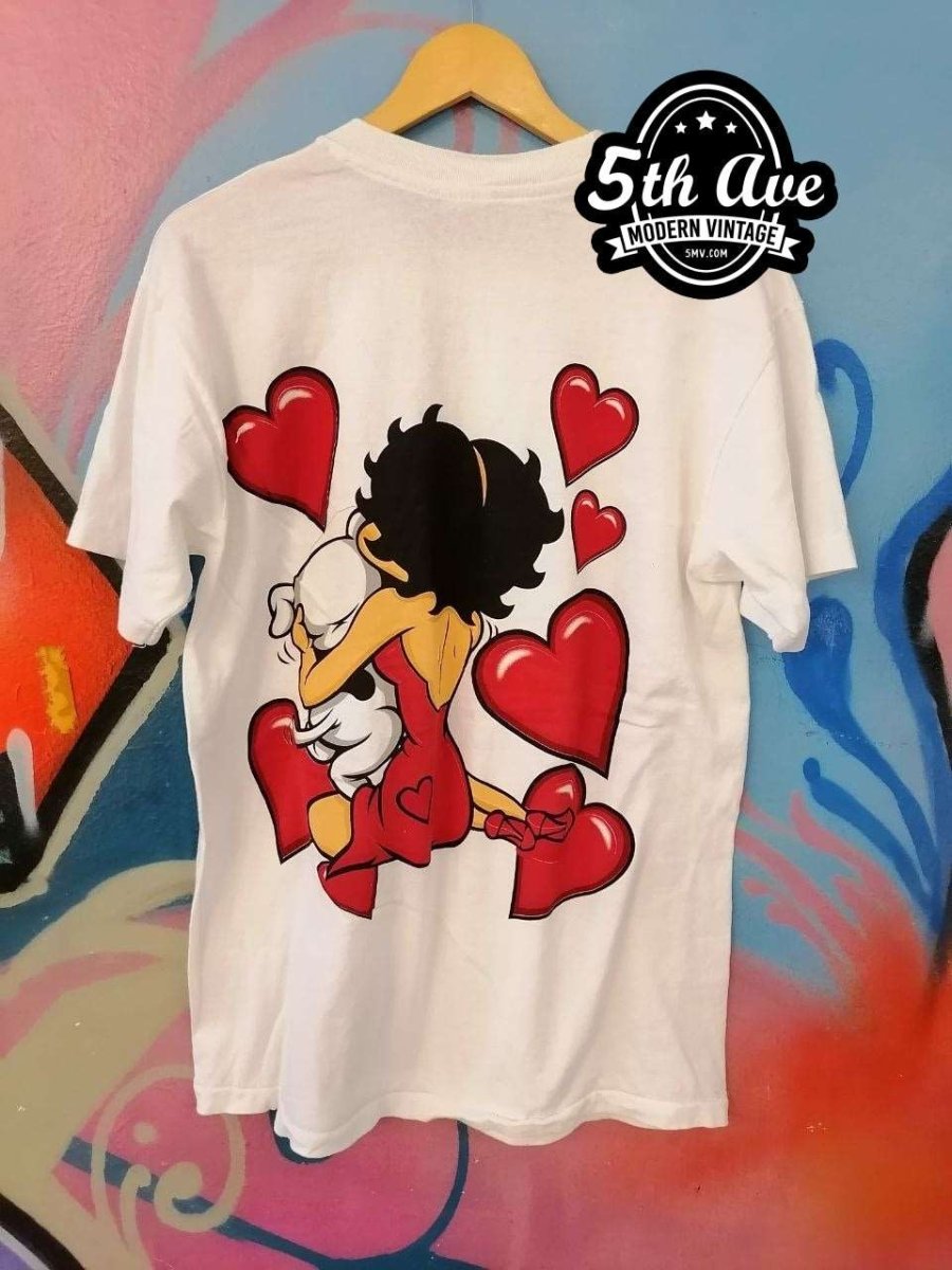 Vintage Single retailer Stitch Betty Boop Aficionado Tshirt Size XL 1997 Changes Tag