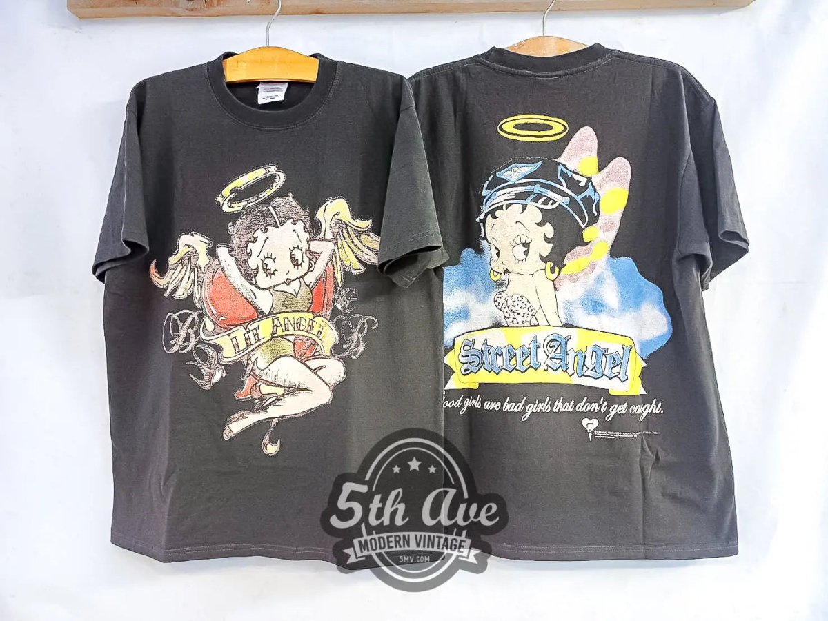 90s Betty Boop エンジェルプリントTシャツ Betty Boop Street Angel - Vintage Reprint Animation T-Shirt