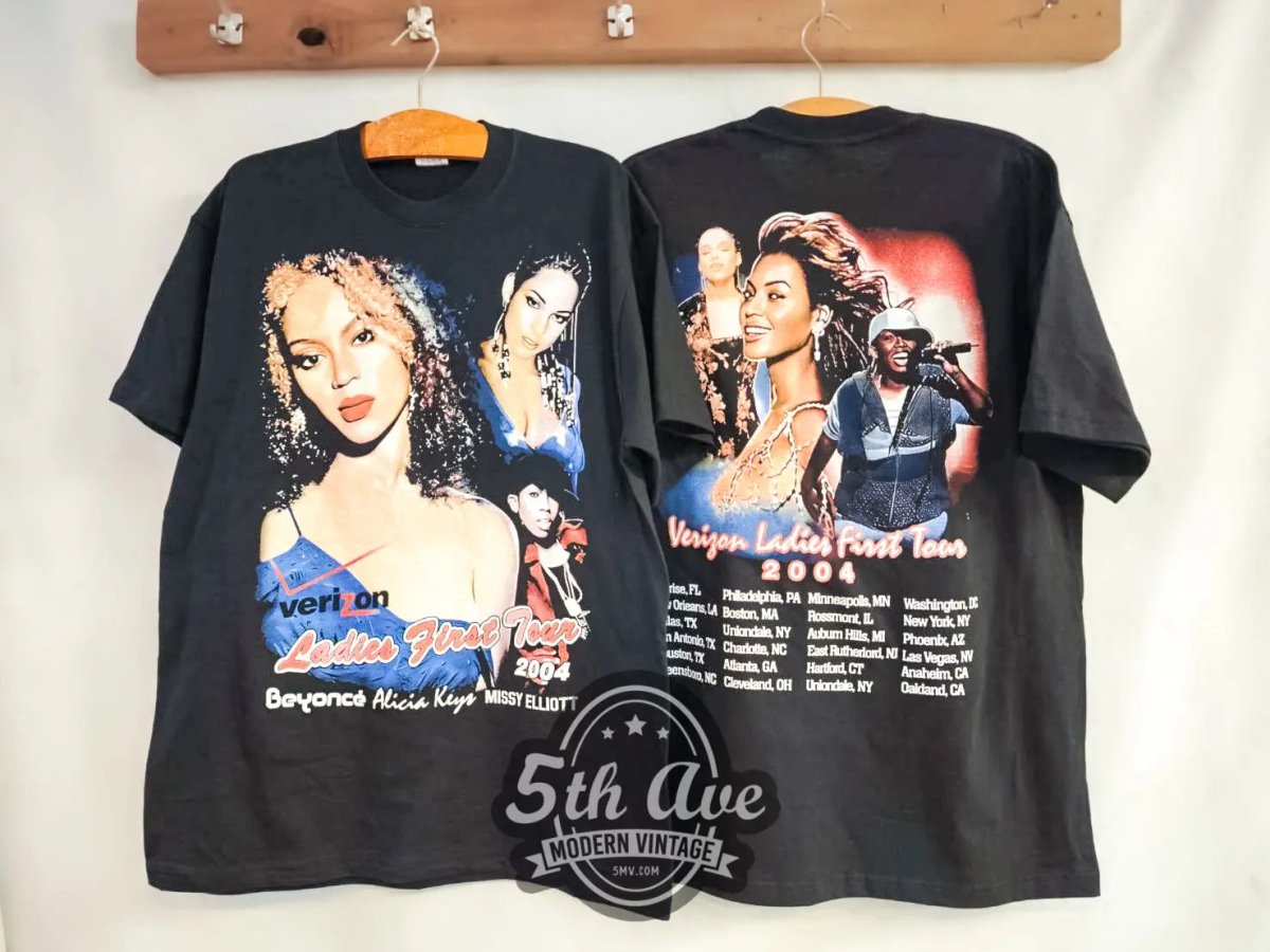 Beyoncé, Alicia Keys and Missy Elliott Verizon Ladies First Tour 2004 - New Vintage Band T shirt - Vintage Band Shirts
