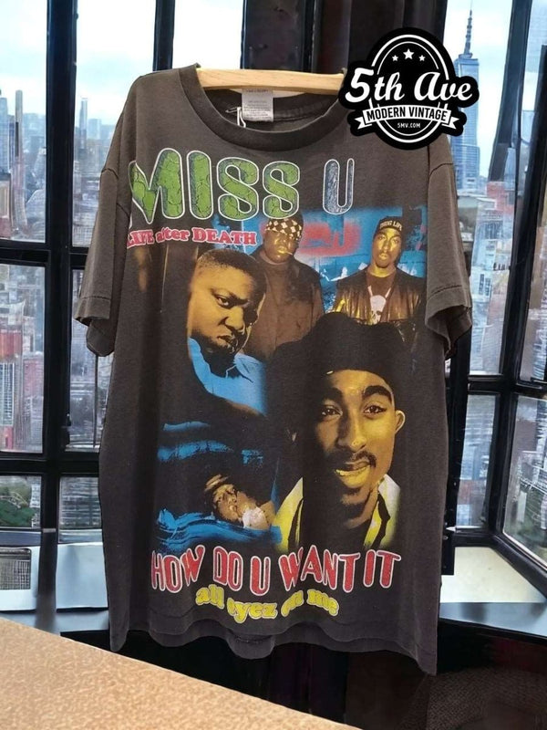 Biggie Tupac Collaboration Bootleg t shirt Vintage Band Shirts