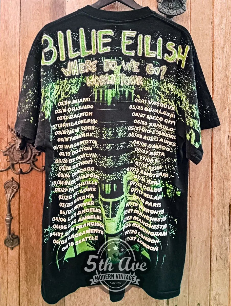 Billie Eilish Where Do We Go? World Tour - AOP All Over Print New Vintage Band T shirt - Vintage Band Shirts