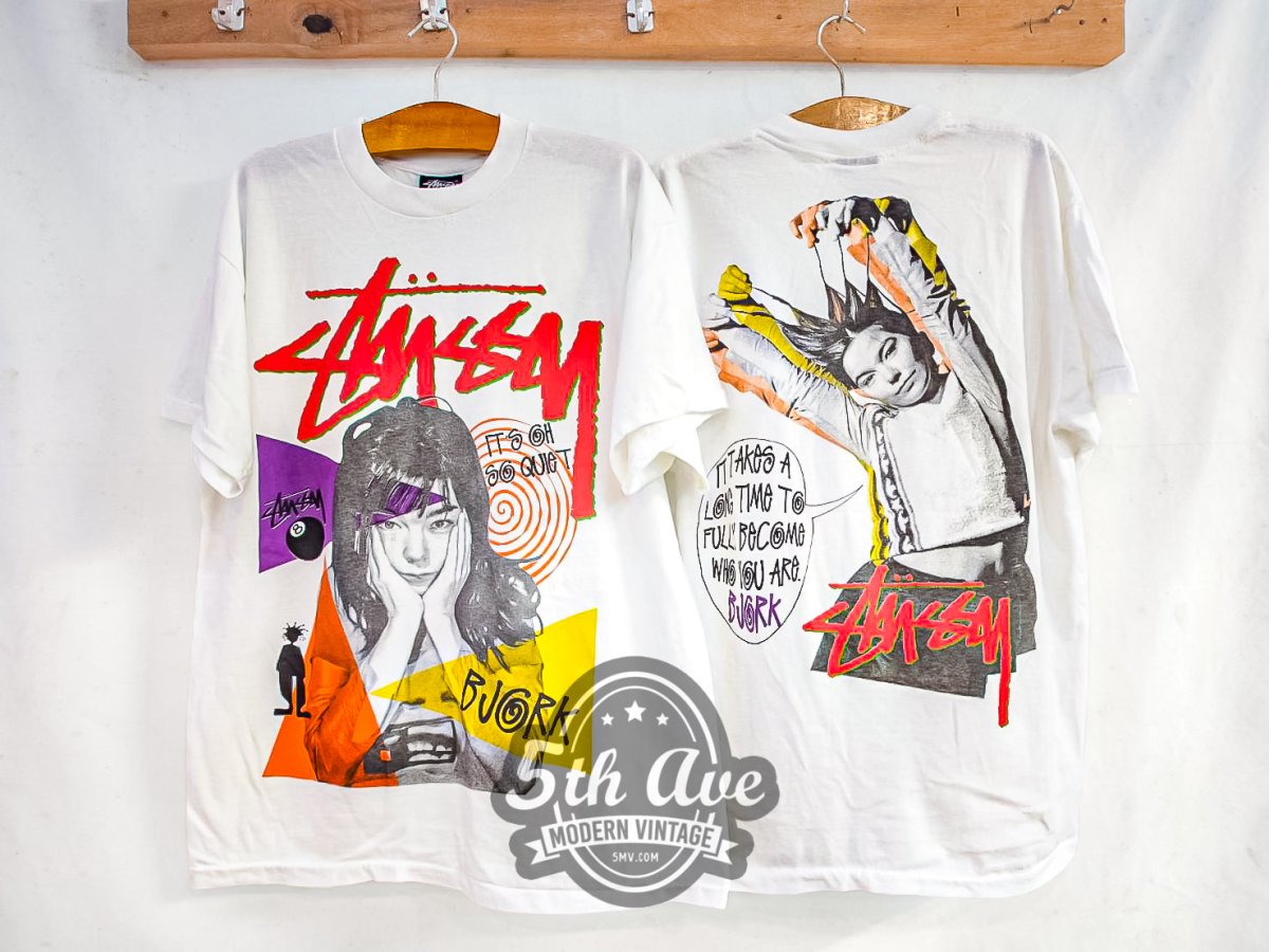 Björk Bjork X Stüssy 'It’s Oh So Quiet' - Vintage Reprint Band T-Shirt - Vintage Band Shirts