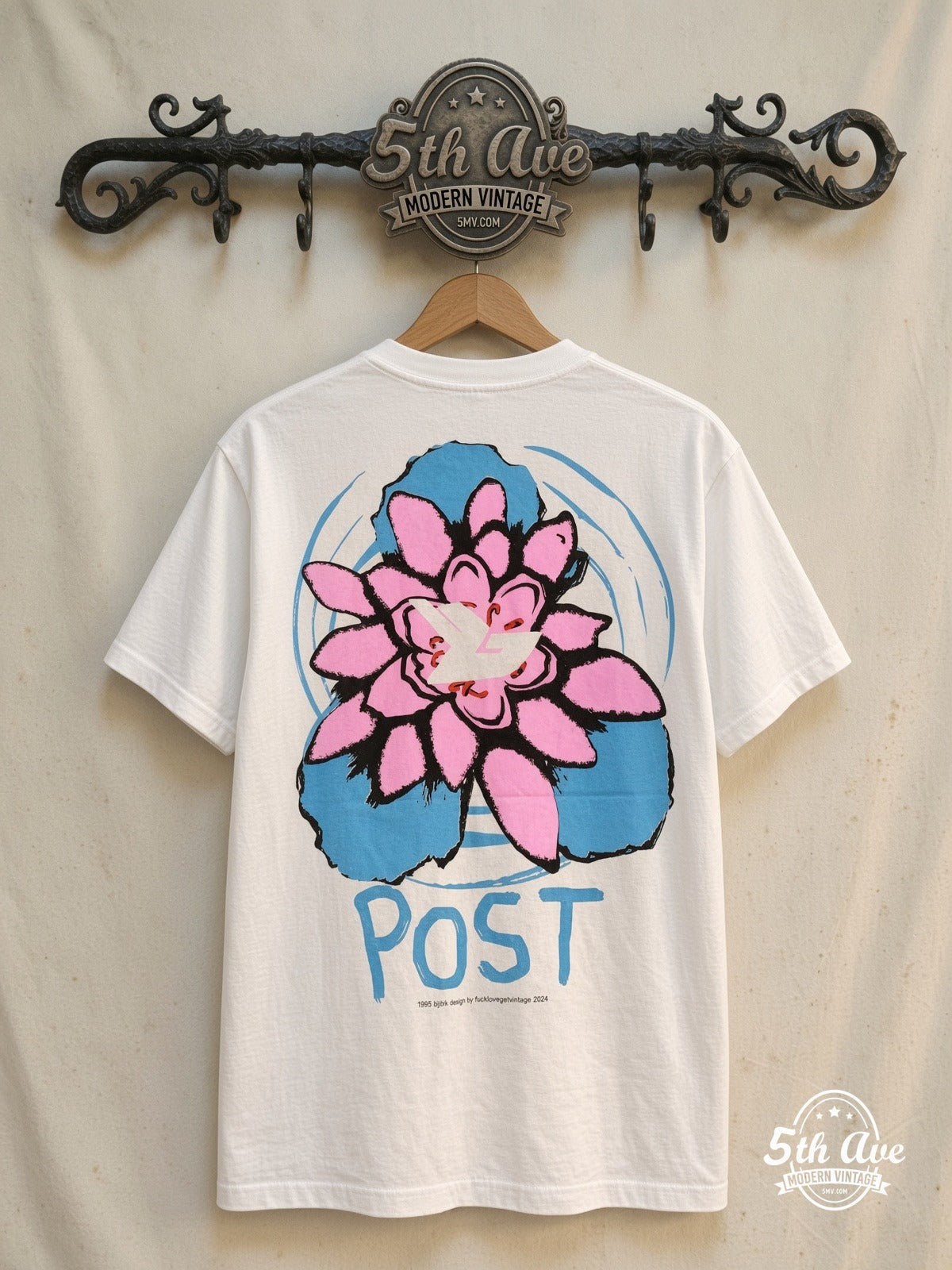 Björk POST Warhol Grid vintage band t-shirt back on rack