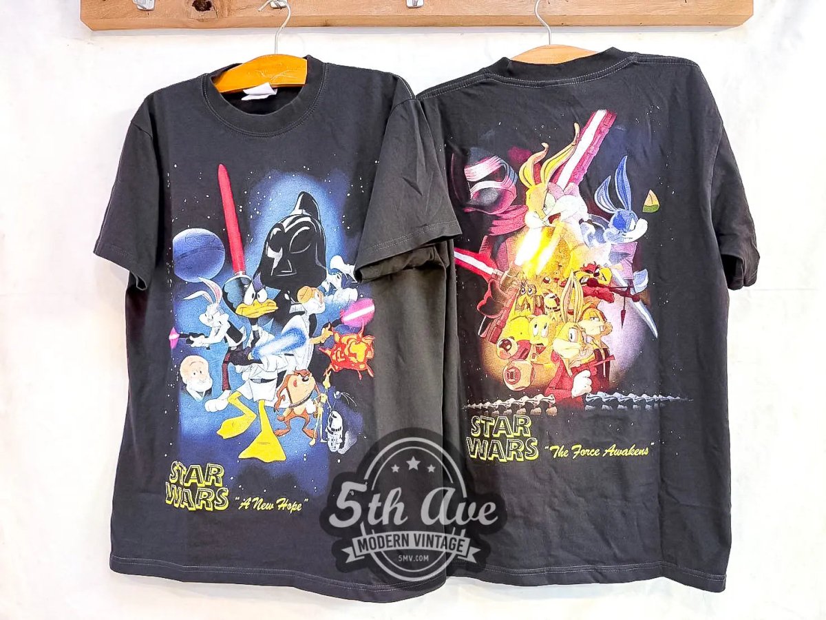 Bugs Bunny and Friends x Star Wars - Vintage Reprint Animation T-Shirt - Vintage Band Shirts