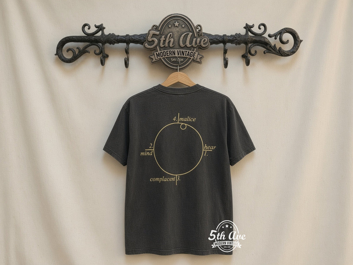 Captivating Marilyn Manson Graphic Tee: Embrace Iconic Style and Comfort vintage tee on 5th Ave cream rack — back