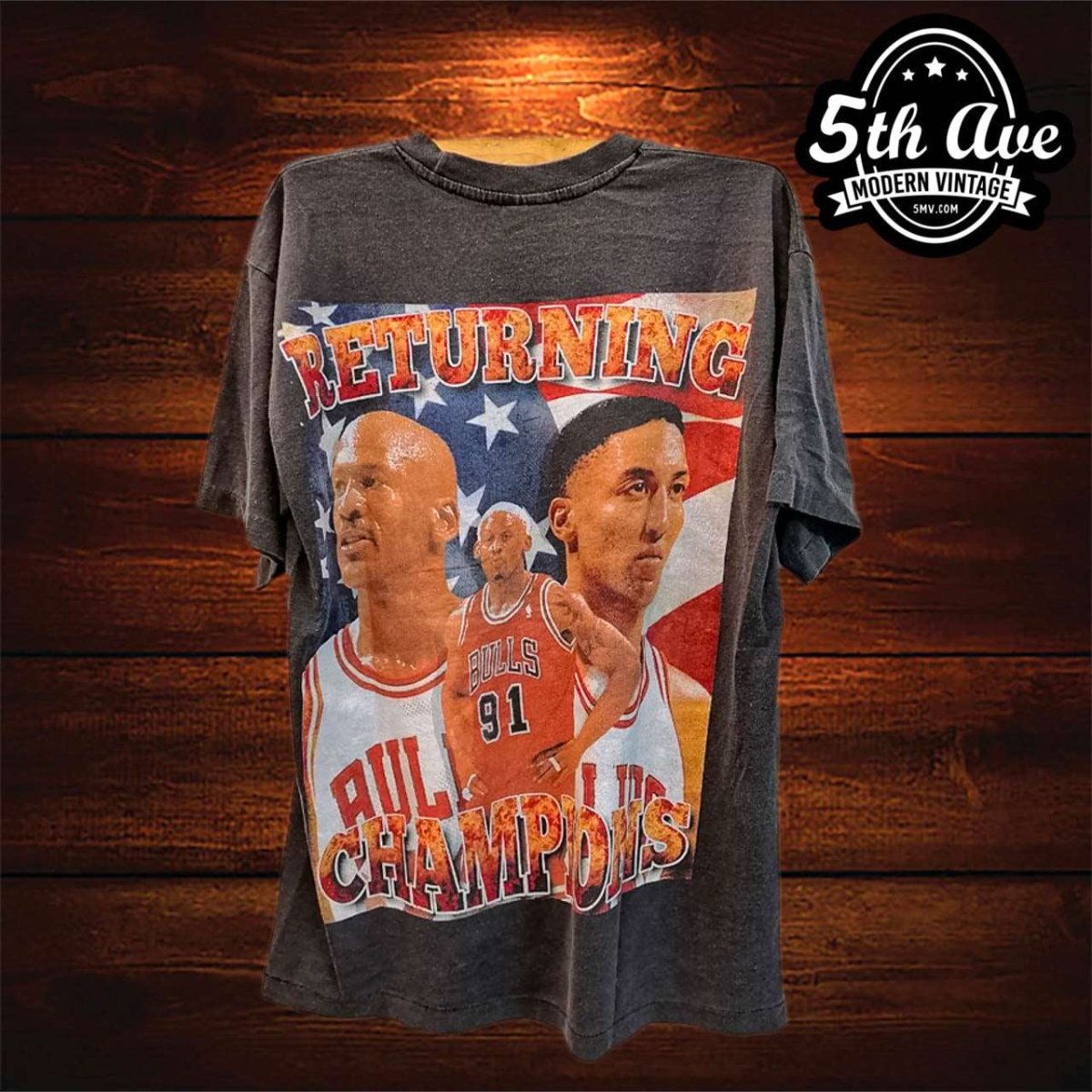 Chicago Bulls Dynasty: Jordan & Rodman Champions - Vintage Band Shirts