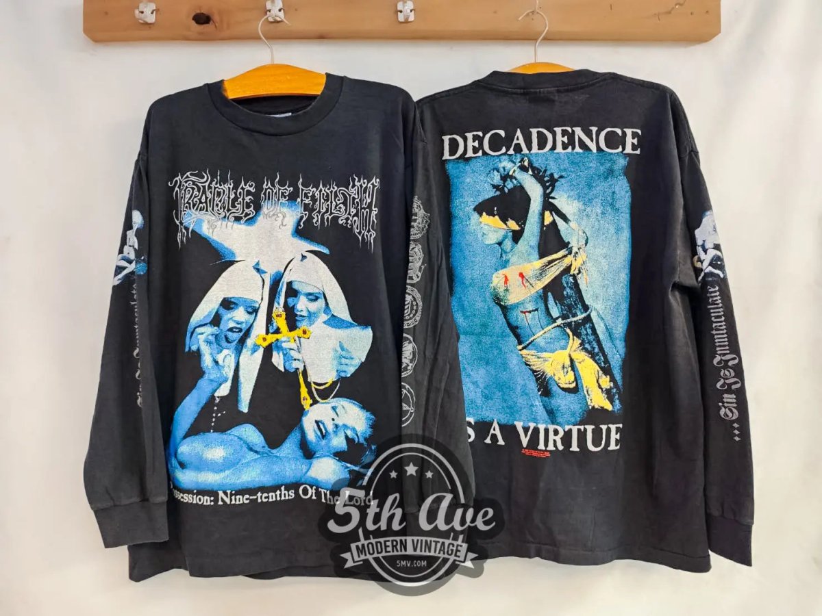 Cradle of Filth Decadence Is A Virtue - New Vintage Band Long Sleeve T shirt - Vintage Band Shirts