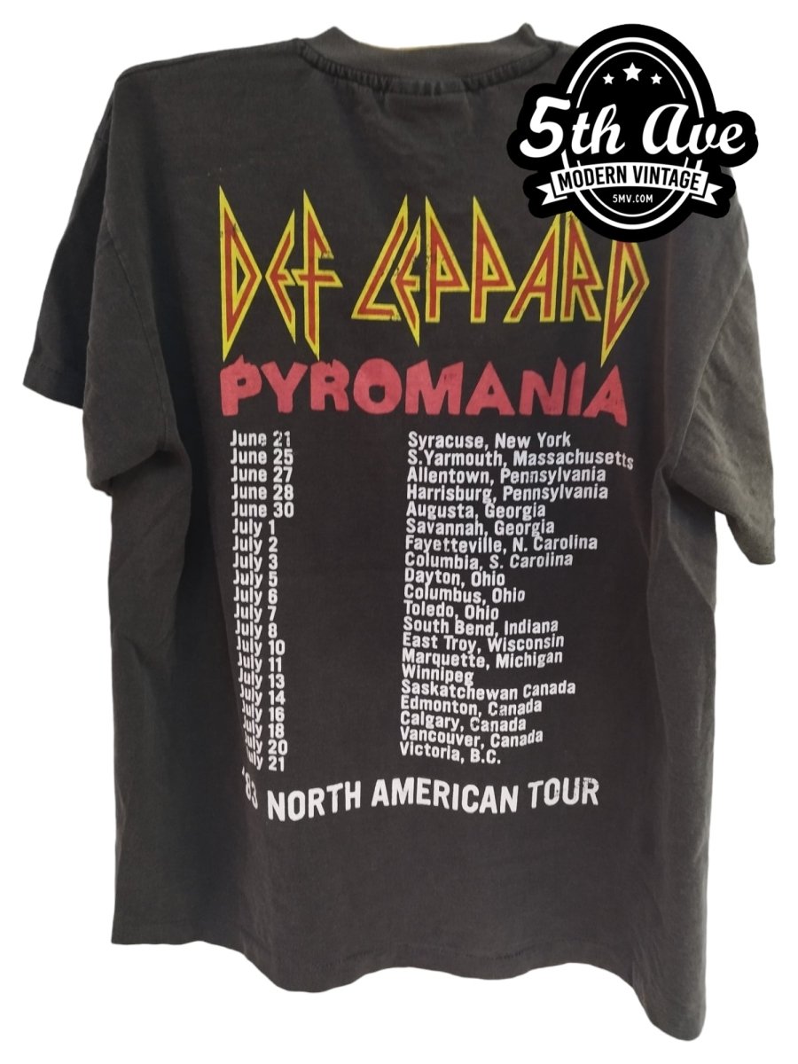 Def Leppard Pyromania 83 North American Tour T shirt Too Late For Love Vintage Band Shirts