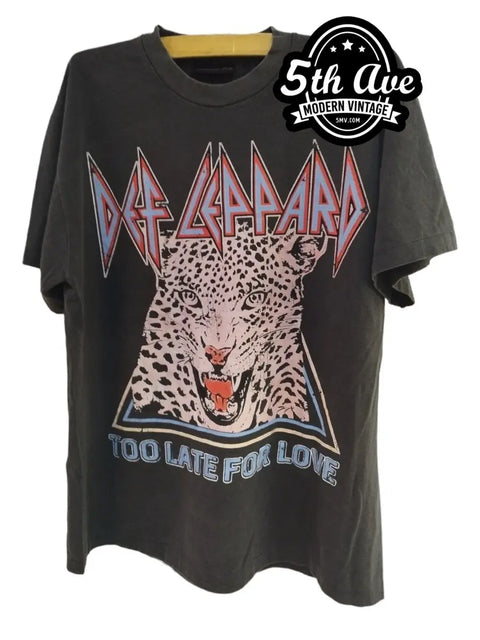 Def Leppard Pyromania '83 North American Tour T shirt Too Late For Love
