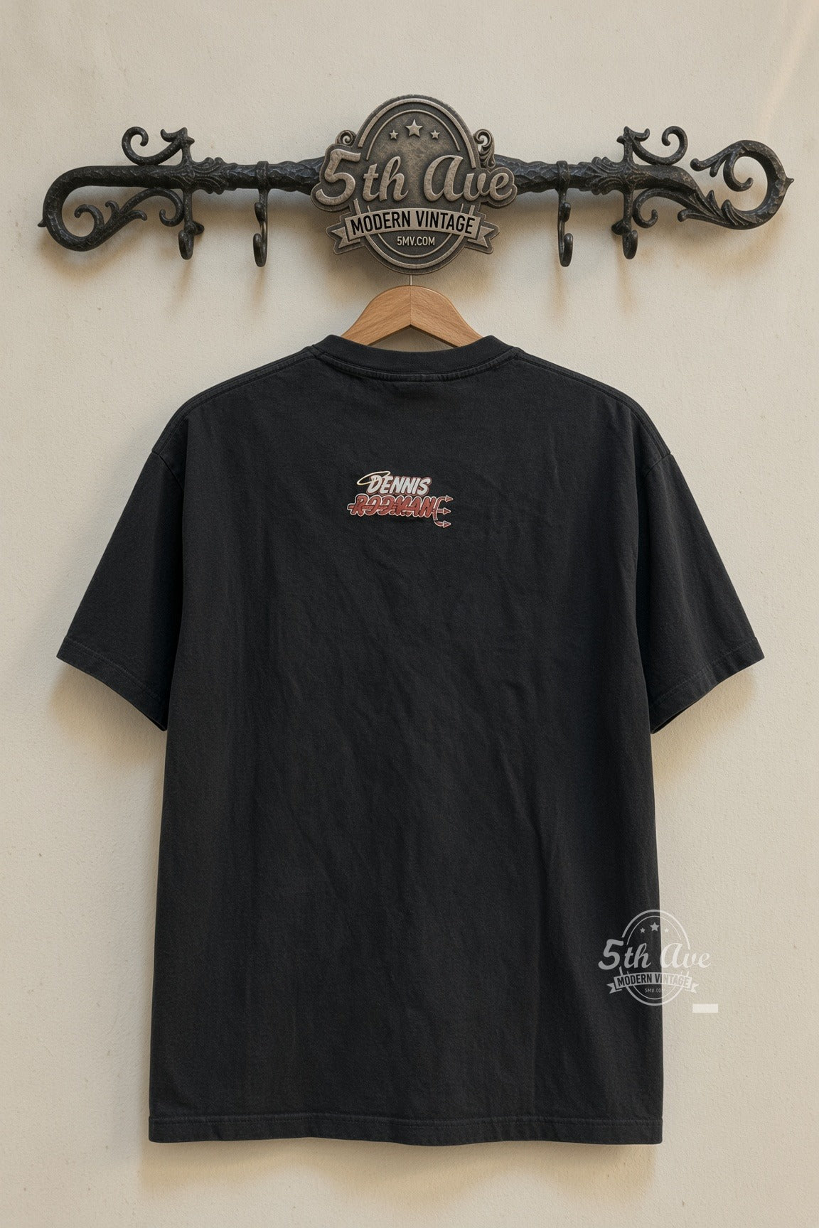 Dennis Rodman Air Who? #91 Bulls Dunk vintage graphic tee back on cream 5th Ave rack