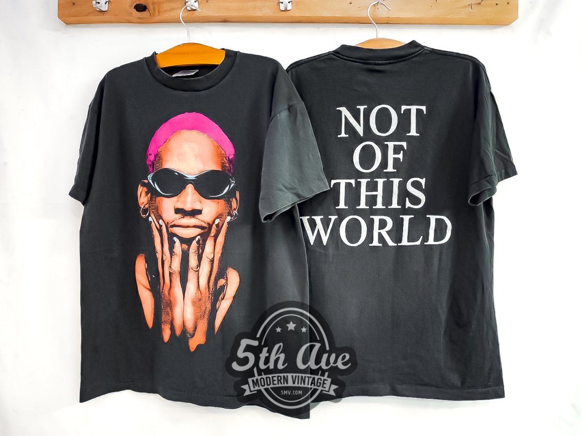 Dennis Rodman 'Not of this World' - Vintage Reprint T-Shirt - Vintage Band Shirts