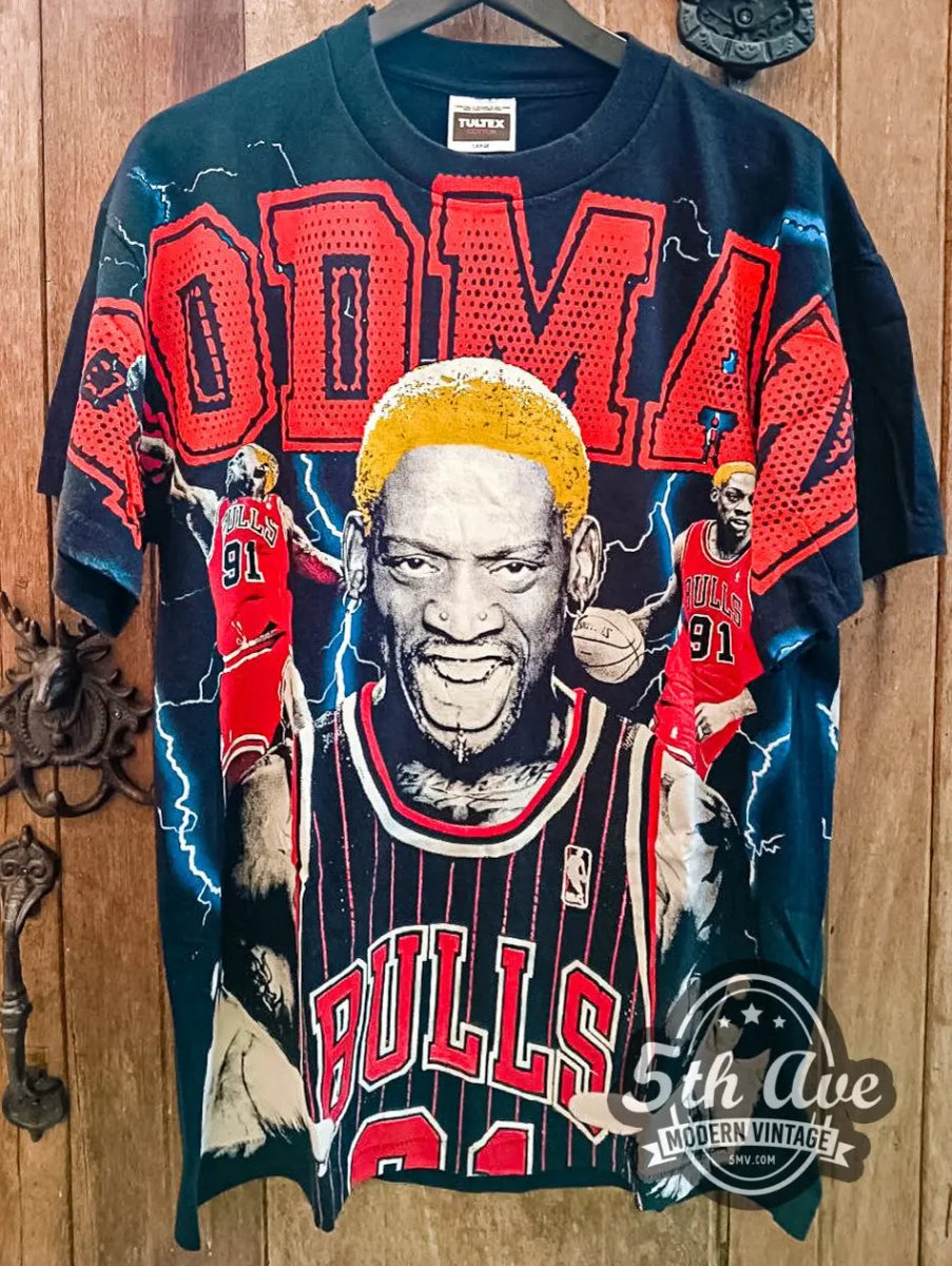 Dennis "The Worm" Rodman Chicago Bulls - AOP All Over Print New Vintage T shirt - Vintage Band Shirts
