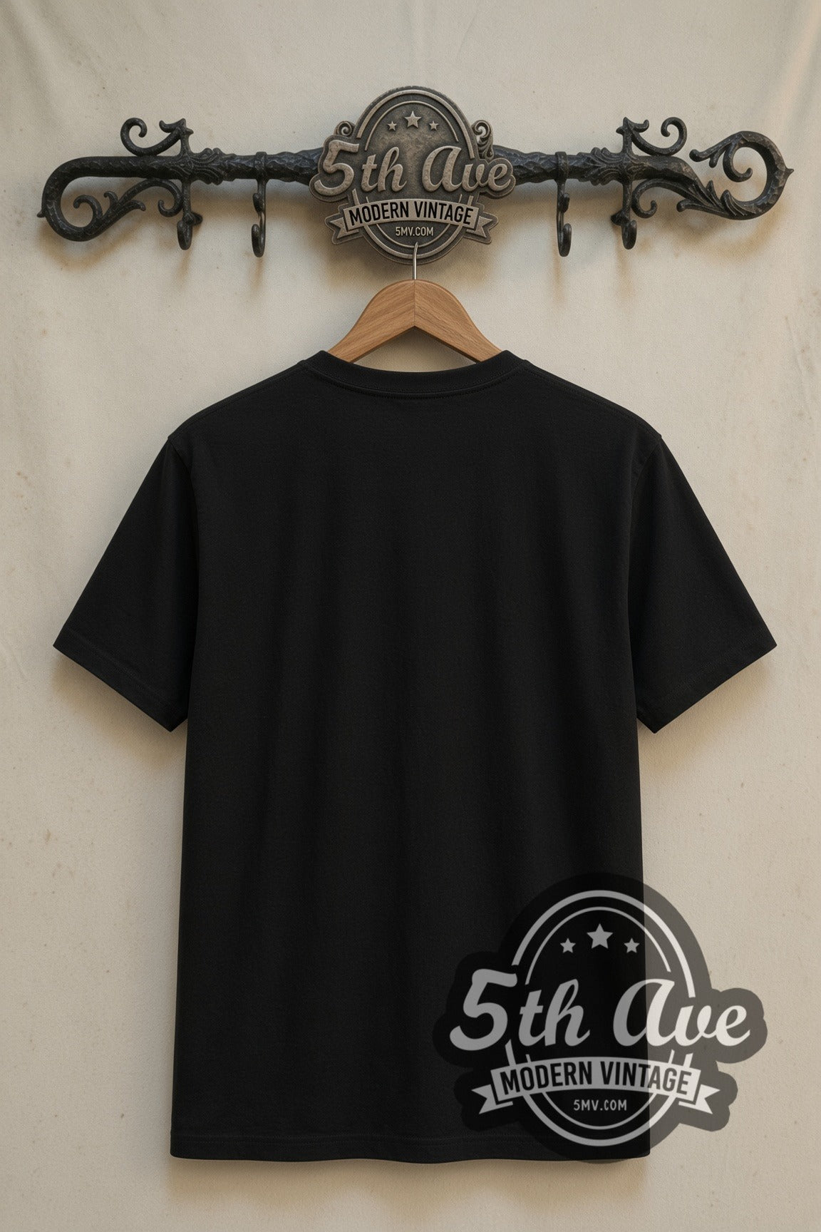 Plain black back of Foo Fighters Astronaut Alien with Ray Gun double stitched vintage band tee on the 5MV rack