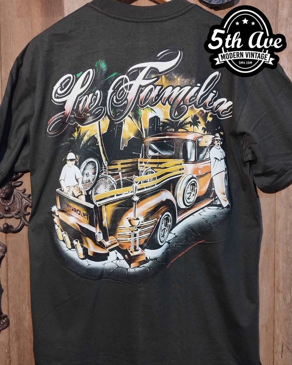 For Familia - Rollin hard lowrider low rider car culture t shirt - Vintage Band Shirts