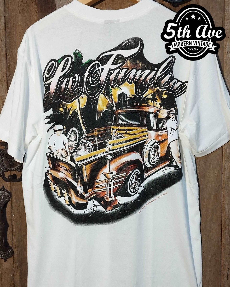 For Familia - Rollin hard lowrider low rider car culture t shirt - Vintage Band Shirts