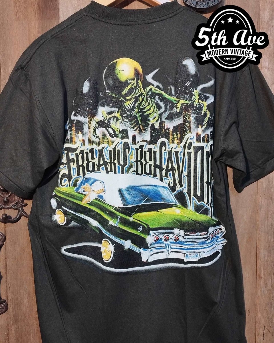 Freaky Behavior - Rollin hard lowrider low rider car culture t shirt - Vintage Band Shirts