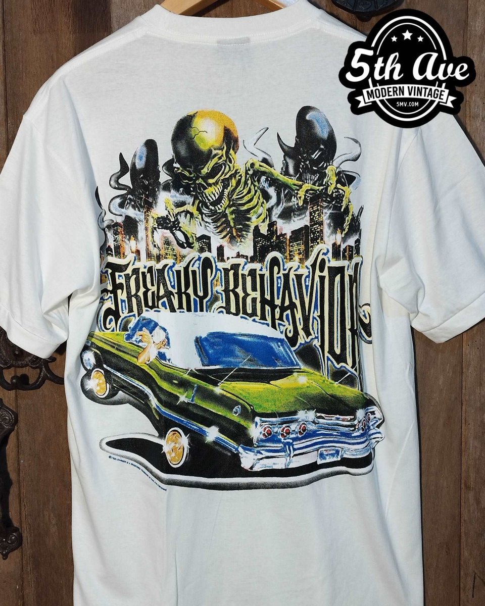 Freaky Behavior - Rollin hard lowrider low rider car culture t shirt - Vintage Band Shirts